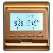 Терморегулятор для теплого пола встраиваемый RTC 51.716 золото